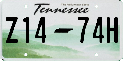 TN license plate Z1474H