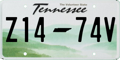 TN license plate Z1474V