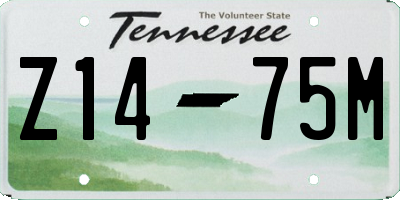 TN license plate Z1475M