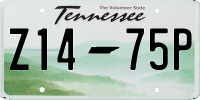 TN license plate Z1475P