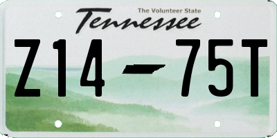 TN license plate Z1475T