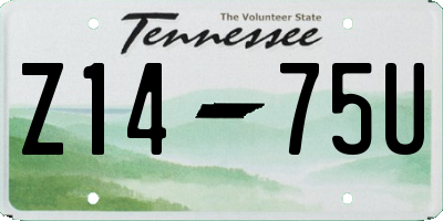 TN license plate Z1475U