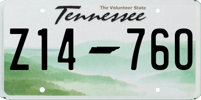 TN license plate Z1476O