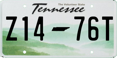 TN license plate Z1476T