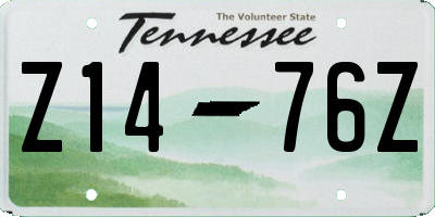 TN license plate Z1476Z