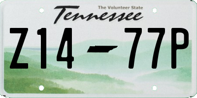TN license plate Z1477P