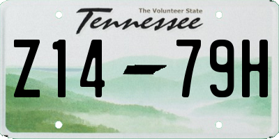 TN license plate Z1479H