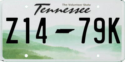 TN license plate Z1479K