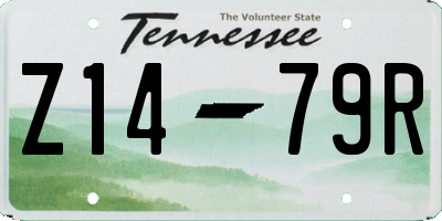 TN license plate Z1479R