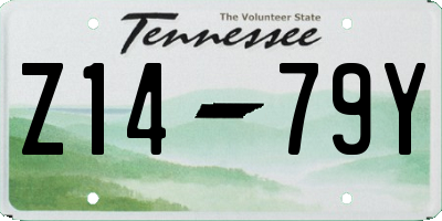 TN license plate Z1479Y