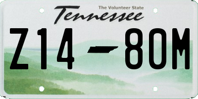 TN license plate Z1480M