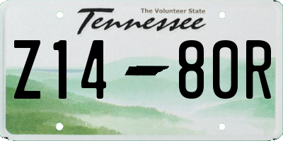 TN license plate Z1480R