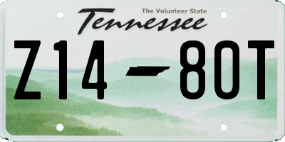 TN license plate Z1480T