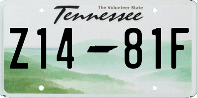 TN license plate Z1481F