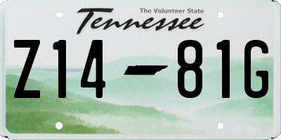 TN license plate Z1481G