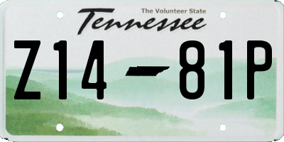 TN license plate Z1481P