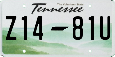 TN license plate Z1481U