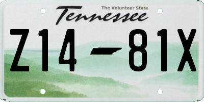 TN license plate Z1481X