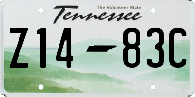 TN license plate Z1483C