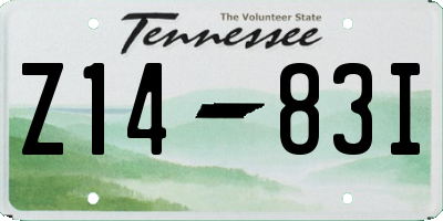 TN license plate Z1483I