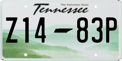 TN license plate Z1483P