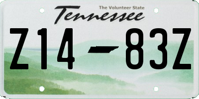 TN license plate Z1483Z