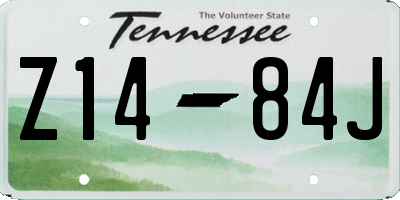 TN license plate Z1484J