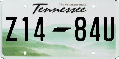 TN license plate Z1484U