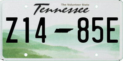 TN license plate Z1485E