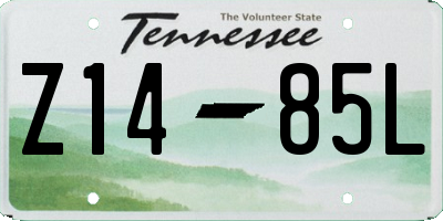 TN license plate Z1485L