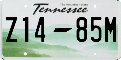 TN license plate Z1485M