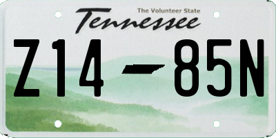 TN license plate Z1485N