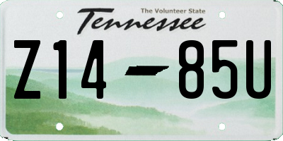 TN license plate Z1485U