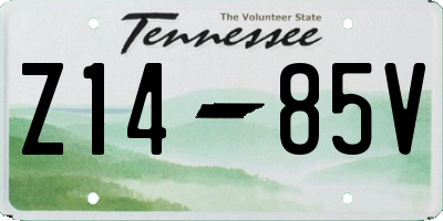 TN license plate Z1485V