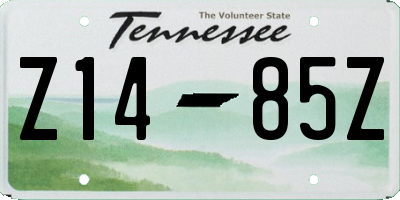 TN license plate Z1485Z