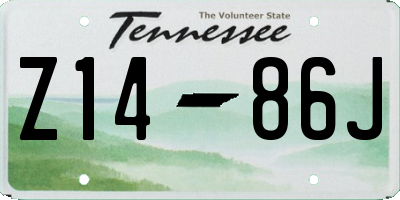 TN license plate Z1486J