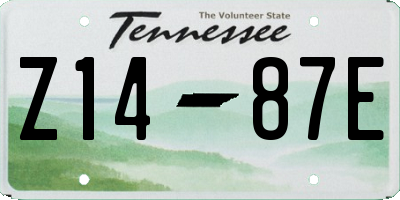 TN license plate Z1487E