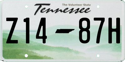 TN license plate Z1487H