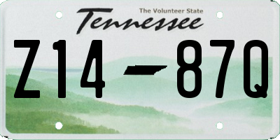 TN license plate Z1487Q