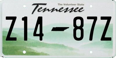 TN license plate Z1487Z