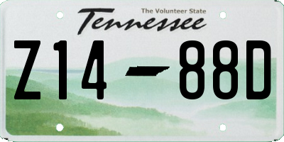 TN license plate Z1488D
