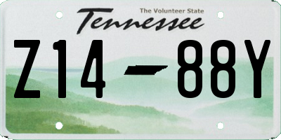 TN license plate Z1488Y