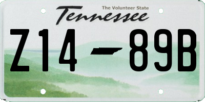TN license plate Z1489B
