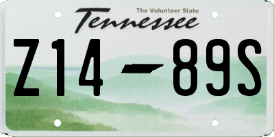 TN license plate Z1489S