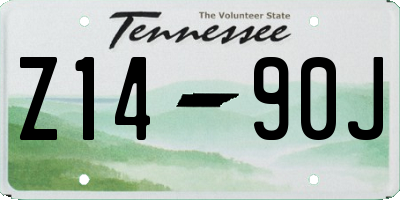 TN license plate Z1490J