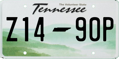 TN license plate Z1490P