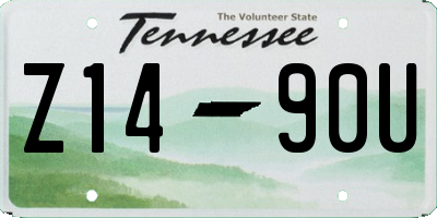 TN license plate Z1490U