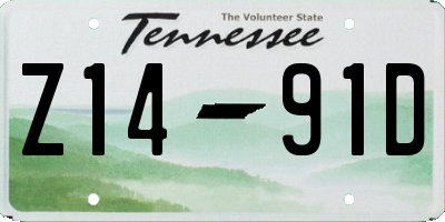 TN license plate Z1491D