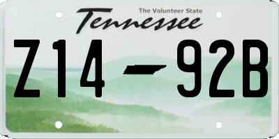 TN license plate Z1492B