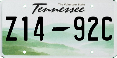 TN license plate Z1492C